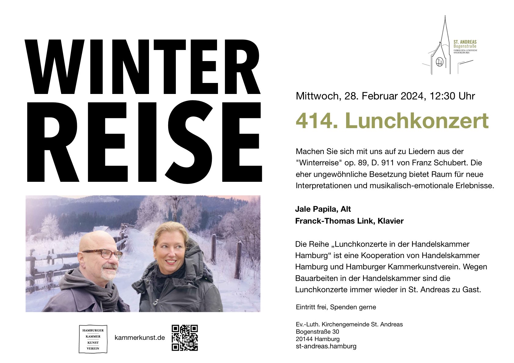 Lunchkonzert Winterreise in Eimsbüttel