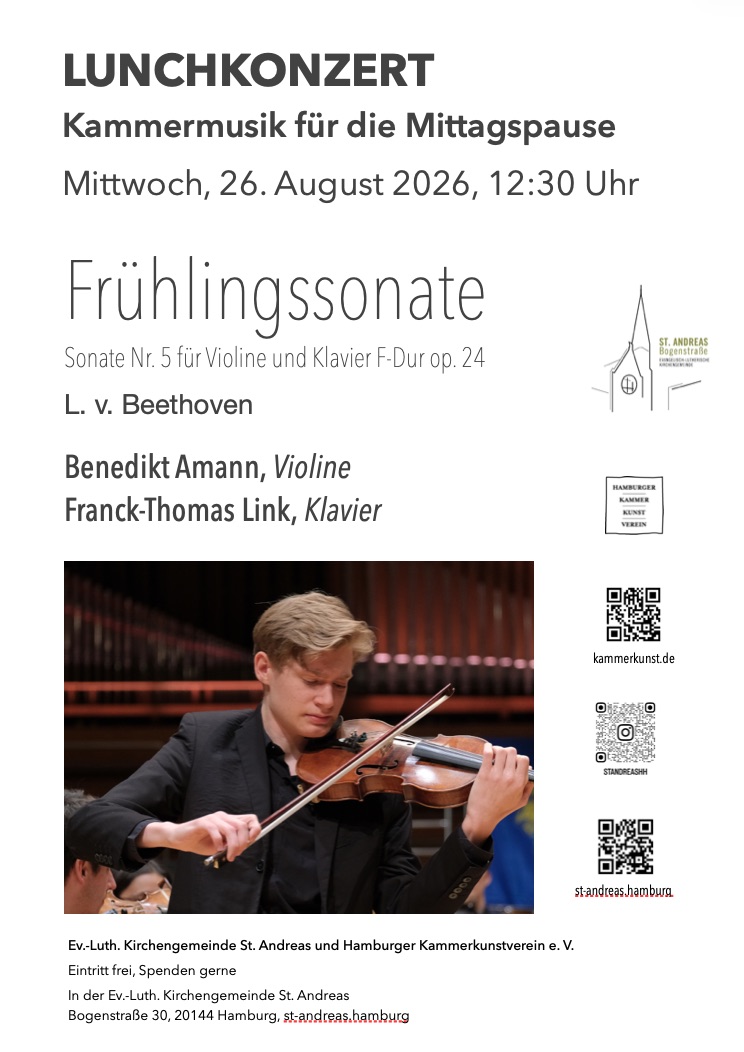 Lunchkonzert, Kammermusik in St. Andreas Hamburg Kammermusik in St. Andreas, Hamburg